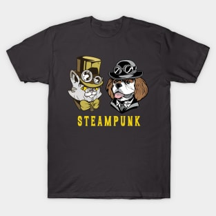 Steampunk Cat & Dog Couple T-Shirt